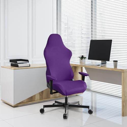 Stretch Gaming Chair Cover, Soft and Comfortable, Dust Protection, Modern Design, for Office Computer Racing Seat(Purple) - Image 7