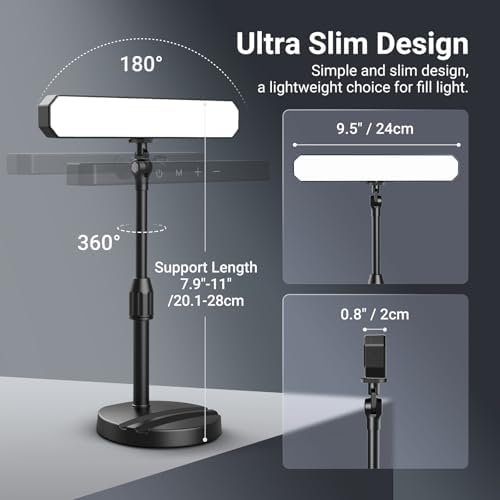 NEEWER Basics Desktop LED Light Kit with 11" Stand/Monitor Clamp, 2 Pack(12W) CRI95 Bi Color Video Conference Zoom Lighting for Laptop Computer Webcam, Compatible with iPhone Video Recording, L10 - Image 7