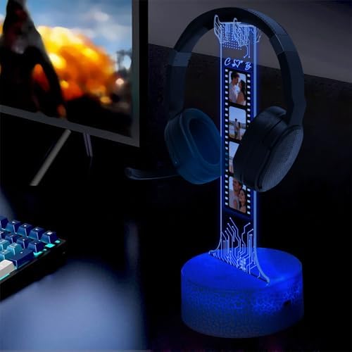 Personalized RGB LED Headphone, Custom Couple Photo Headset Holder, Gaming Decor Gift for Boyfriend Girlfriend, Valentines Day Gift for Him Her, Custom Couple Gifts, Gifts for Gamers - Image 4