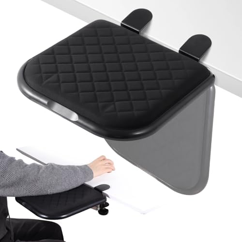 Ergonomic Arm Rest for Desk, 90° Folding Armrest Extension with Soft Memory Foam Pad, No-Drill Clamp Installation, Adjustable Elbow Support Computer Desk Extender for Home, Office by Unknown