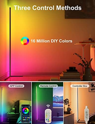 LanSuper Smart Corner Floor Lamp, 65" RGBW Color Changing LED Floor Lamp - Image 3
