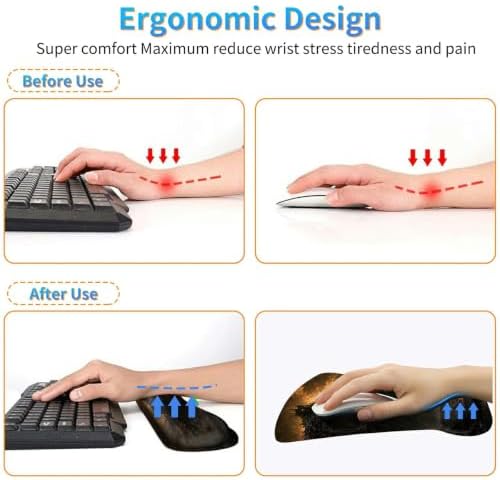 3-in-1 Ergonomic Memory Foam Keyboard Wrist Rest Pad Set, Dark Warriors - Image 5