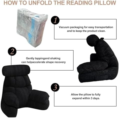FXXUDVNIIN Back Pillow for Bed Sitting up – with 9.4" Armrest - Image 6