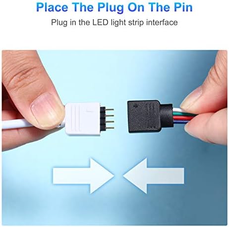 Honoson 6 Pieces 4 Pin RGB Extension Cable LED Strip Connector Cord Wire Cables Kit with 12 Pieces Pin Connector for 5050 3528 RGB LED Motorcycle Car Light Neon Strip Light(1.6,3.3,6.6 ft,White) - Image 5
