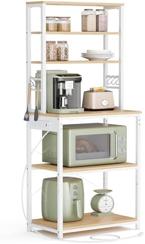 VASAGLE Coffee Bar, 23.6 Inches 6-Tier Baker's Rack with 6 Hooks by Unknown