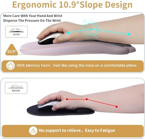 L-SPOUTTO Ergonomic Mouse Pad with Wrist Rest,Cute Mouse Pad Wrist Support - Image 5