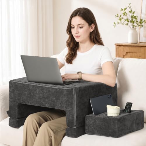 Lap Desk Pillow for Laptop, 2-in-1 Reading Pillow with Arm Rest for Lap by OutdoorFurnitureAccessories