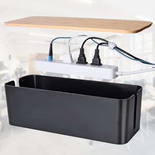 2Pack Cable Management Box,Wooden Style Cord Organizer Cord Hide Box - Image 2