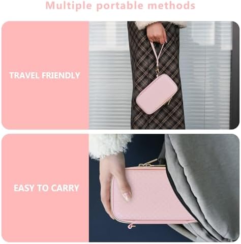 Supmay Carrying Case Compatible with WELLST·G Handheld Game for Kids -Preloaded 220 Retro Video Games, Portable Gaming Player Storage Holder Travel Bag with Mesh Pocket for USB Cable, Pink - Image 6
