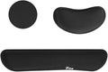 iFine Upgrade Enlarged Memory Foam Set Keyboard Ergonomic Mouse Wrist Rest Pad and gel Cushion Support for Computer, Laptop, School, Office or Home, Gaming- For Stress-free Typing with Coaster (Black) by iFine