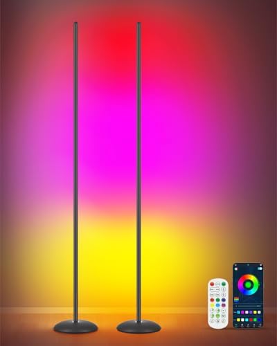 Corner Floor Lamp, 2-Pack RGB LED Floor Lamps for Living Room by Unknown