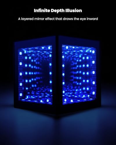 Nobiggie Infinity Mirror Cube Light, Hypercube RGB Lighting, Black, 4.4 in - Image 2