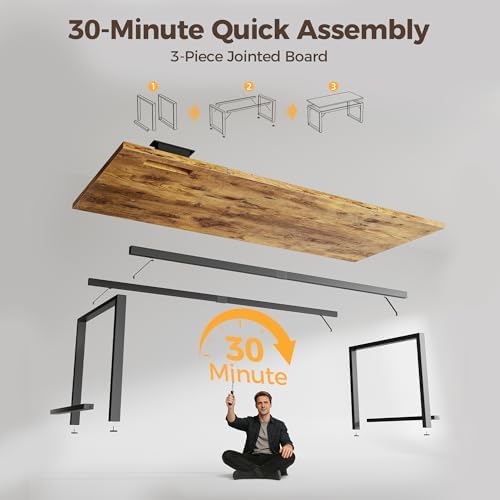 Mericonia 63x28 Inch Computer Desk, 1.2" Thick Heavy Duty Office Table - Image 7