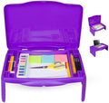 Folding Lap Desk - Foldable Table for Work, Study, Gaming, Arts, Crafts, School - Collapsible Laptop Tray with Storage Compartment - Portable Writing Station for Kids, Adults (Purple) by Unknown