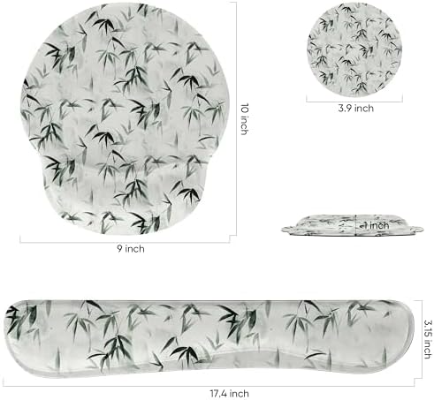 RICHEN 3 PCS Computer Mouse Pads for Desk with Coaster Set, Non-Slip Keyboard Wrist Rest and Mouse Pad Set, Ergonomic Design(YKMWR-56) - Image 3