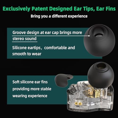 CCZ BC01 PRO in Ear Monitor Headphones, 1BA 1DD Hybrid Driver Wired Gaming Earbuds, Deep Bass Sound Wired Ear buds, HiFi IEM for Gaming Video Calling Singer Musician Drummer (without mic, Dark Black) - Image 6