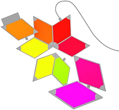 Smart Rhombus LED Wall Gaming Light Panels RGB Colorful Rhythm Edition 9 Pack,APP Control,Compatible with Alexa,Google Home for Gaming Setup,Bedroom,Living Room,Party Decor. by Heixher