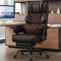 Vonesse Office Chair, Desk Chair with Soft Adjustable Armrests, Executive Computer Chairs with Lumbar Support, High Back Gaming Chair with Footrest (PU Leather, Brown) by Vonesse