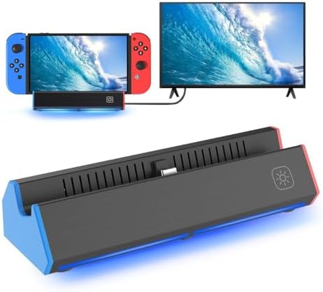 iPLYGAM Switch Dock for Nintendo Switch1/OLED, Portable Switch Docking Station with 4K HDMI/USB Port/Type Port, Replacement for Nintendo Dock Charging Stand (NO Cable Included) by Unknown