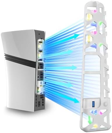 PS5 Pro Cooling Fan, Auto Temperature Control, Triple Fan and USB 3.0 Port by NANANINO