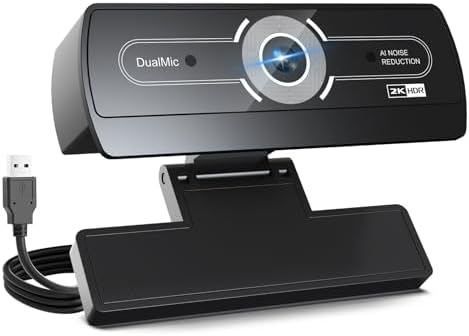 2K Webcam for PC - 2K Ultra HD Computer Camera with PDAF Autofocus, AI Noise-Canceling Mic, USB Plug & Play, 92° FOV & Auto Lighting Correction for Laptop & Desktop (​Social Streaming Video Call​)​ by XOCLON