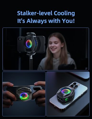Phone Cooler for Gaming, Magnetic Mobile Cell Phone Cooling Fan Radiator for Magsafe iPhone iPad Tablet Live Streaming - Image 7