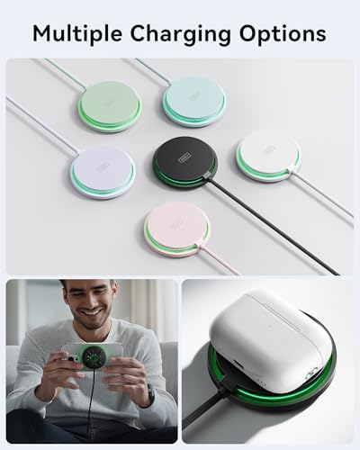 INIU Magnetic Wireless Charger, Qi2 Certified 15W Fast Wireless Charging Pad with Cooling Fan, for iPhone 16 15 14 13 12 Series, AirPods, and More (Adapter Included) - Image 4