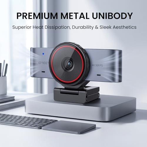 EMEET C960 Ultra 4K Webcam for Mac & PC, 1/1.5" Large Sensor, Metal Body - Image 5