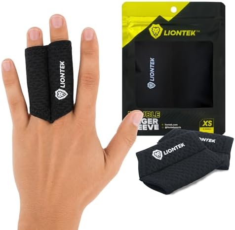 LIONTEK Double Flow Finger Sleeve V3 Pair — Joint Support & Compression for Activity, BJJ, Fitness, Volleyball, Basketball, and More (X-Small) by LIONTEK