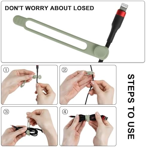 30Pcs Silicone Cable Ties, Cord Organizer Cable Management - Image 3