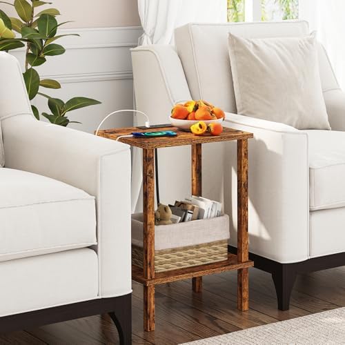 TUTOTAK End Table with Charging Station, Side Table Set of 2, Nightstand - Image 6