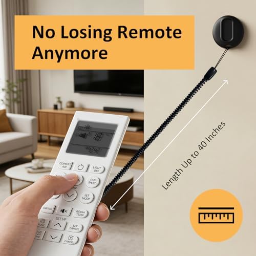 Magnetic Silicone Remote Control Holder with Security Cable 3 Pack Black - Image 6