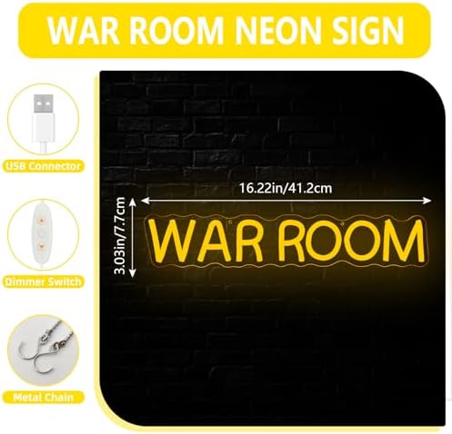 War Room Neon Sign Game Room Wall Art LED Sign for Man Cve Dimmable Pray Neon Light for Wall Decor Game Room Light Up Sign for Bedroom Garage Man CaveFather Gifts for Birthday Holiday - Image 2