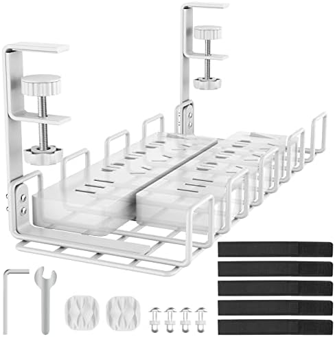 Under Desk Cable Management Tray No Drill Steel 15.7" by REFLYING