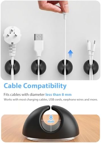 Shintop 6pcs Cord Holder for Nightstand, Self-Adhesive Cable Clips - Image 2