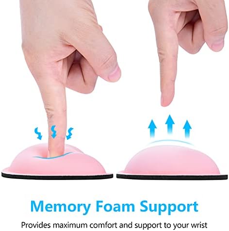 Dapesuom Mouse Wrist Rest, Ergonomic Memory Foam Mouse Wrist for Computer Desk Mats Support, PU Leather Hand Rest Pad Cushion for Gaming, Laptop, Men, Women, Pain Relief & Easy Typing, Pink - Image 3