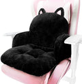 Cute Chair Cushion, Chair Pillow for Gaming, Black Cat, 17x16.5 in | Computer Chair Cushion, 2 Ties Prevent Slipping, for Office Desks, Floor Seating, Bedrooms, Playrooms, Dining and Living Room by QYA