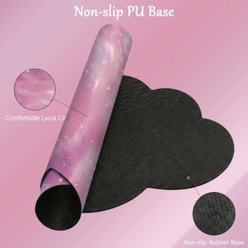 Cloud Mouse Pad Keyboard Wrist Rest for Mouse 4PCS Extended Large Galaxy Space Desk Mat Pad Set Memory Foam Non-Slip Cute Ergonomic Game Mouse Wrist Support for Computer Home Office Pink Starry Sky - Image 7