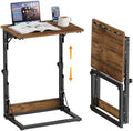 Folding TV Tray Table, Adjustable Height TV Trays for Eating on Couch by BeGyoku