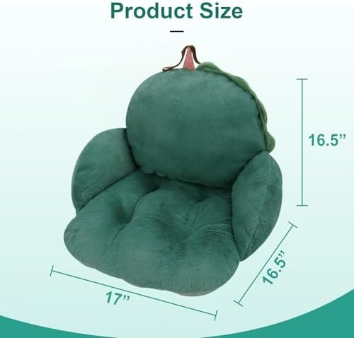 Green Chair Cushion, Dorm Chair Cushion, Gaming Chair Seat Cushion | Cute soft chair pad for gaming and office desks, 17 x 16.5 in, for Adults, Bedroom Playroom Dining Living Room Decor - Image 4