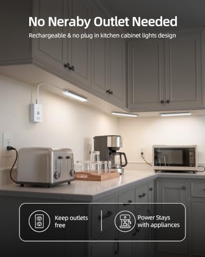 EZVALO RGB Under Cabinet Lights with Remote, Rechargeable Motion Sensor Kitchen Lights, 3-Pack 12 Inch LED Light Bars, 5000mAh Controller, Timer, Dimmable for Kitchen, Display Case, Shelf, Home Bar - Image 6