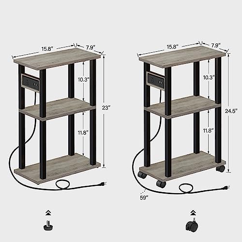 TUTOTAK Small Narrow Side Table, Set of 2 Skinny End Table - Image 3