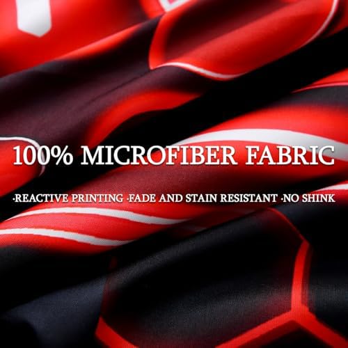 JQinHome Full Size Gaming Bedding Set 6-Piece Comforter for Boys Teens - 3D Video Game Print Bed in a Bag with Sheets, Red Cool Black Design (Full) - Image 7
