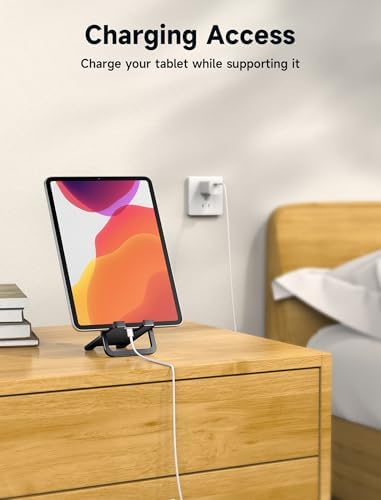 JSAUX Universal Tablet Stand, Fold-Flat Adjustable Holder, Black - Image 4