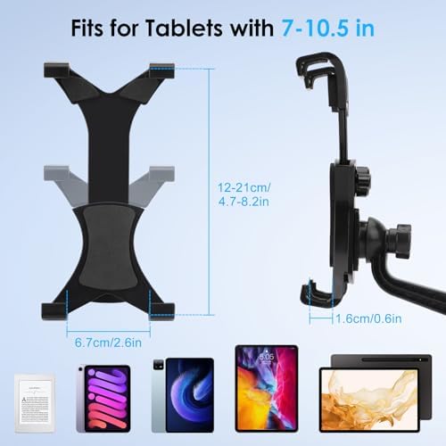 Linkstyle Car Tablet Holder, Suction Cup iPad Holder Dashboard Windshield Desk Car Mount for Universal 7-10.5in Tablets for Trucks, Vans, SUVs (Pack of 2) - Image 6