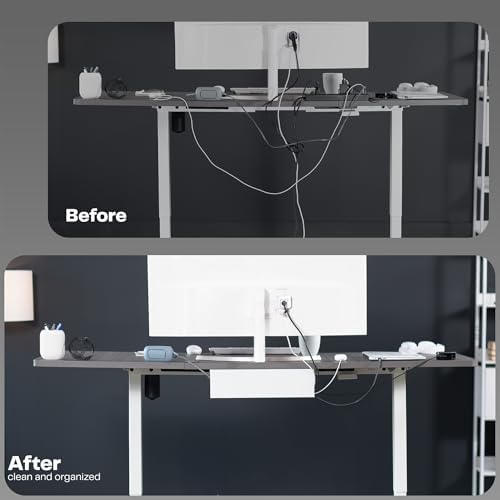 VIVO 2 Pack White 17 inch Under Desk Cable Management Tray, DESK-AC06-2CW - Image 4