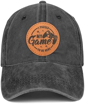 Hat for Men Women, Baseball Cap Gifts for Men Women, Adjustable Cotton Leather Patch Trucker Baseball Cap by Unknown