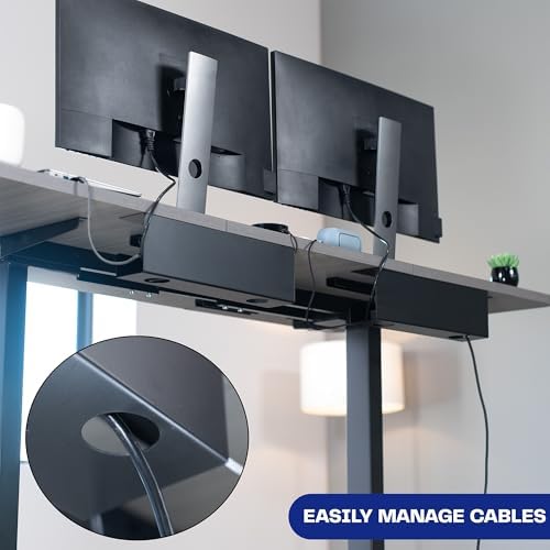 VIVO Under Desk 17 inch Cable Management Trays, Power Strip Holders, Cord Organizers, Wire Tamers for Office and Home, Black, 2 Pack, DESK-AC06-2C - Image 5