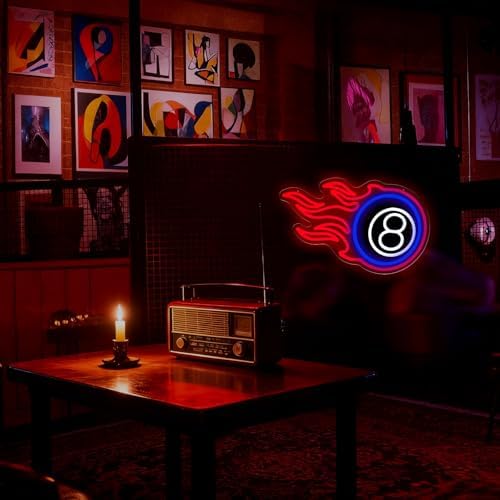 Billiard Neon Sign 8 Ball Sign Dimmable LED Pool Room Wall Decor - Image 5