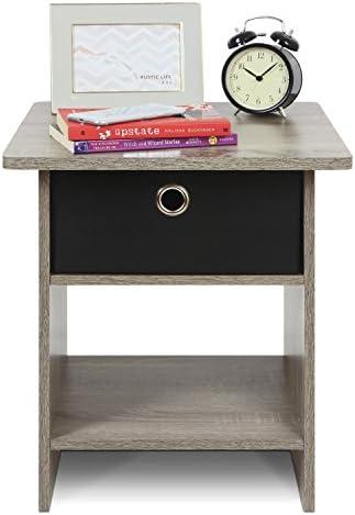 Furinno Dario Set of 2 Square Side Table, End Table, French Oak Grey - Image 5